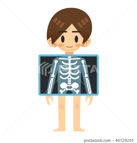 插图素材: patient man with x-ray screen