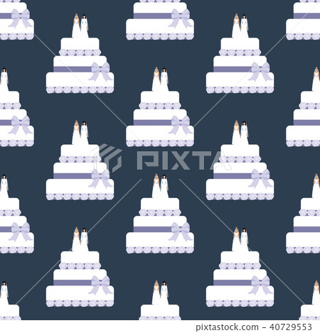 Same sex wedding cake seamless pattern - Stock Illustration [40729553 ...