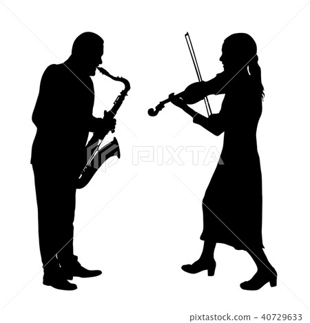 Silhouettes a musician playing the violinon  40729633