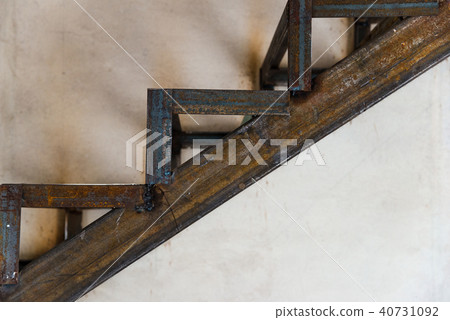 Rusty welded metal stairwell Rusty welded metal stairwell 40731092