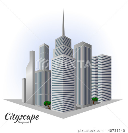 Cityscape skyscraper building in perspective view Cityscape skyscraper building in perspective view 40731240