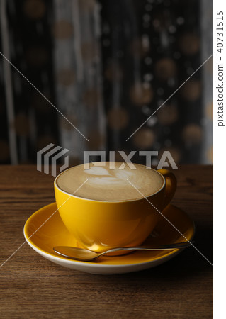 Cup of cappuccino with heart. Close up Cup of cappuccino with heart. Close up 40731515
