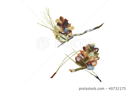 Pine cones and Matsuba Japanese paper Chigiri picture 40732175