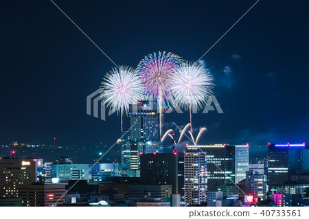 Fireworks in the city center of Sapporo / Hokkaido Sapporo City 40733561