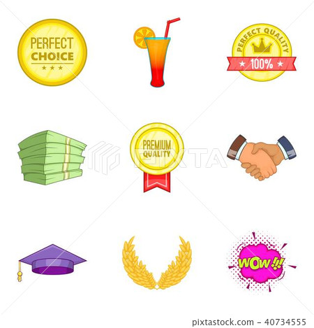Confer icons set, cartoon style 40734555