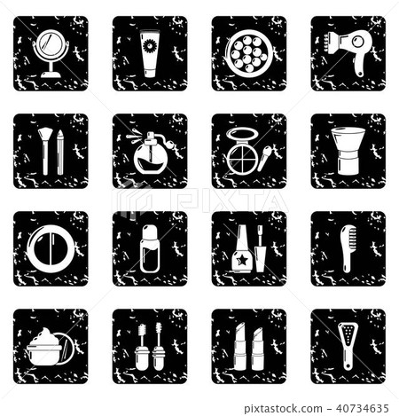 Cosmetics icons set grunge vector 40734635