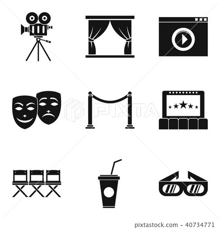 Video device icons set, simple style Video device icons set, simple style 40734771