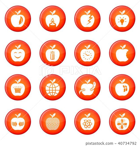 Apple logo icons set red vector 40734792
