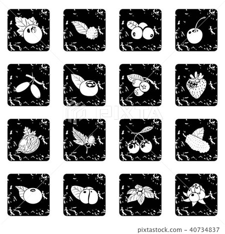 Berries icons set grunge vector 40734837