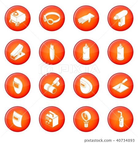 Welding tools icons set red vector - Stock Illustration [40734893] - PIXTA