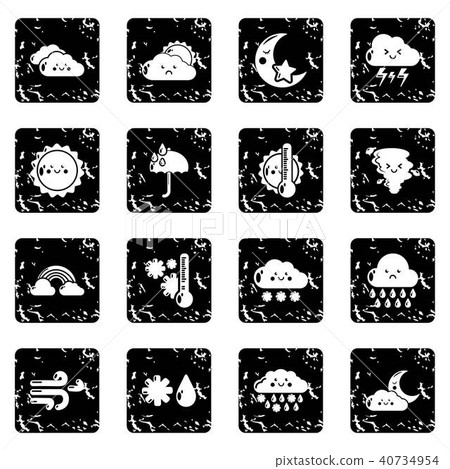 Weater icons set grunge vector Weater icons set grunge vector 40734954