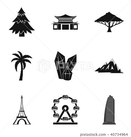 Moment icons set, simple style 40734964