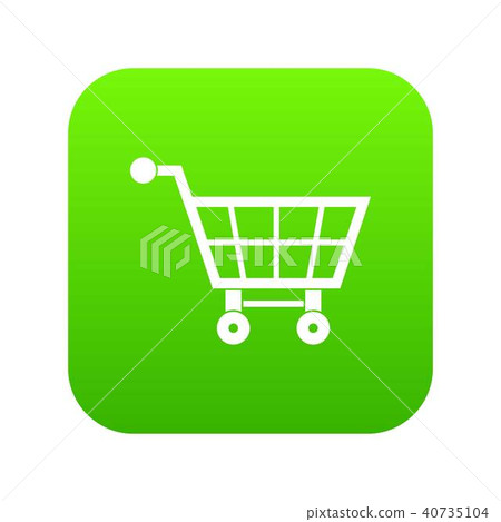 Shopping cart icon digital green Shopping cart icon digital green 40735104