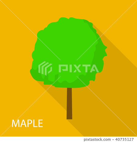 Maple tree icon, flat style Maple tree icon, flat style 40735127