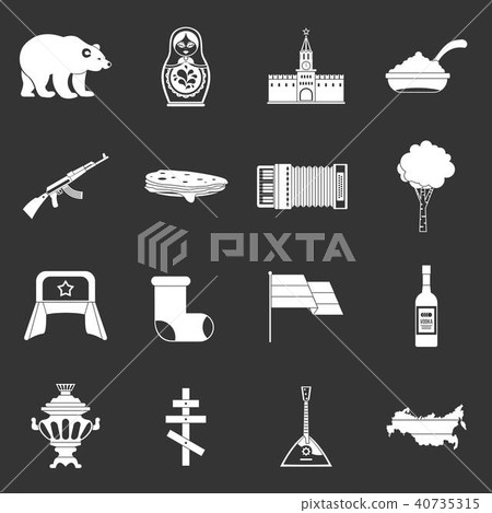 Russia icons set grey vector Russia icons set grey vector 40735315