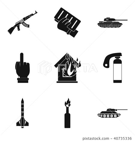 Wrong step icons set, simple style 40735336