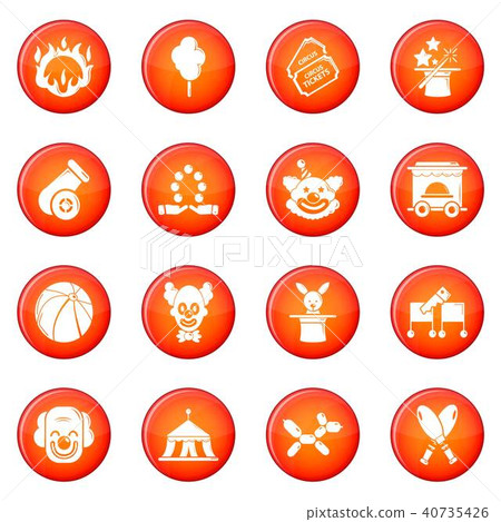 Circus icons set red vector Circus icons set red vector 40735426