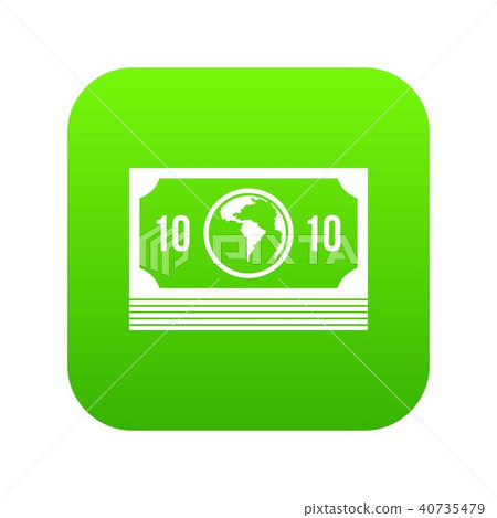 Money stack icon digital green 40735479