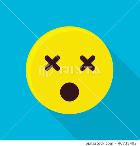 Dead emoticon icon, flat style 40735492