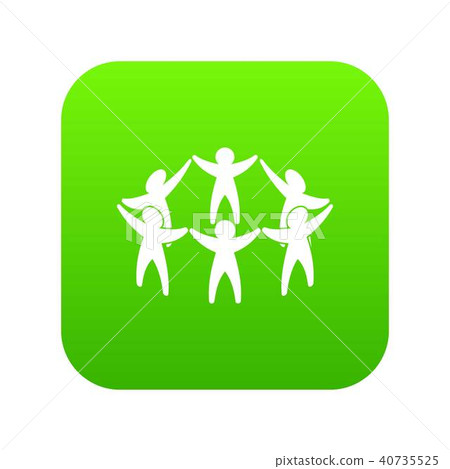 Team or friends icon digital green Team or friends icon digital green 40735525