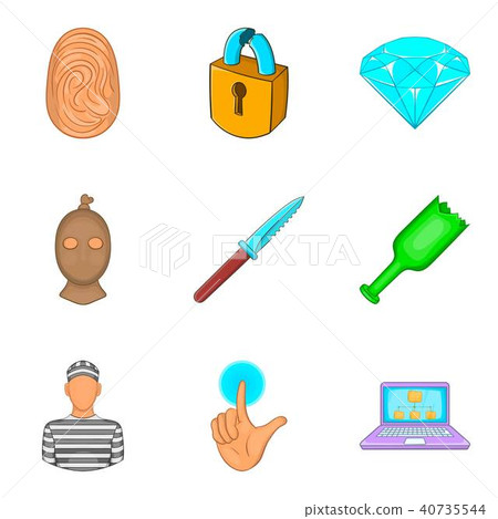 Malpractice icons set, cartoon style 40735544