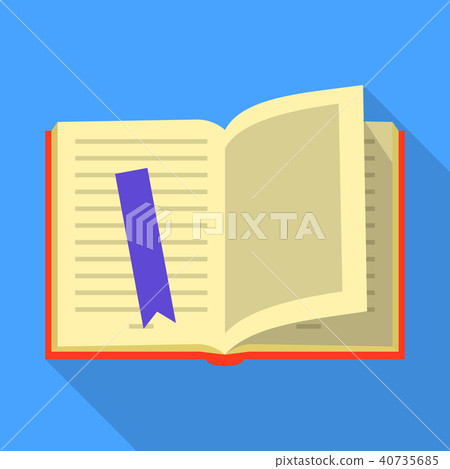 School book icon, flat style - Stock Illustration [40735685] - PIXTA