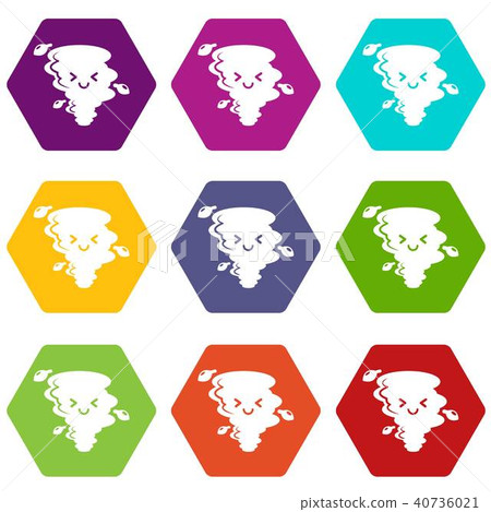 Tornado icons set 9 vector - Stock Illustration [40736021] - PIXTA