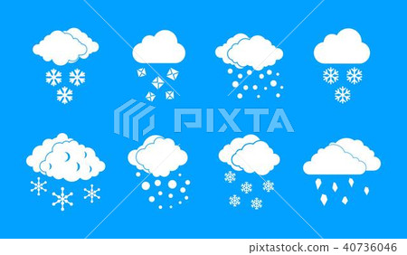 Snow cloud icon blue set vector - Stock Illustration [40736046] - PIXTA