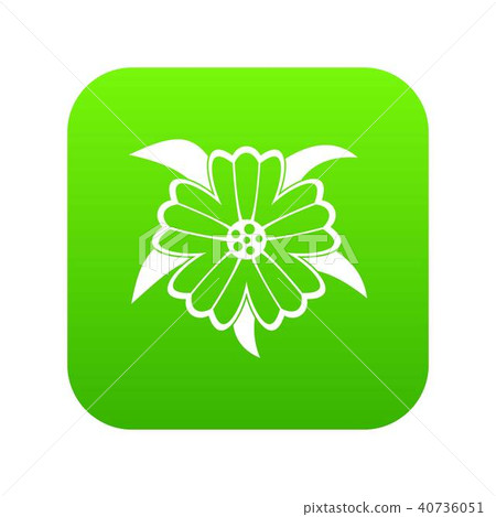 Flower icon digital green 40736051
