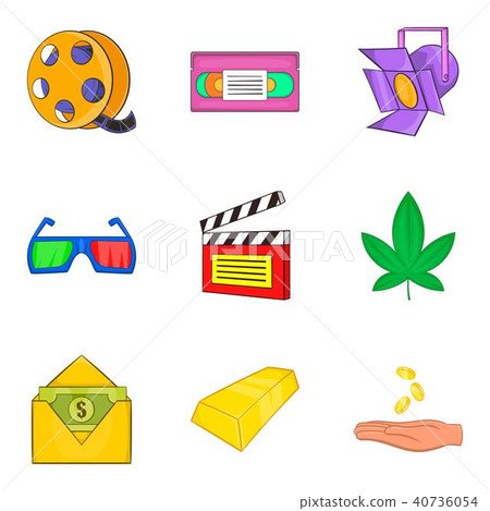 Virtual tech icons set, cartoon style 40736054