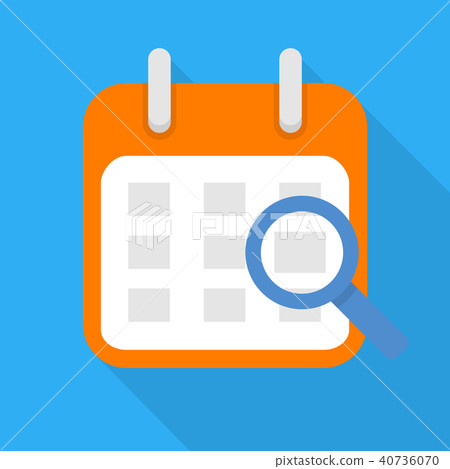 Searching calendar icon, flat style Searching calendar icon, flat style 40736070