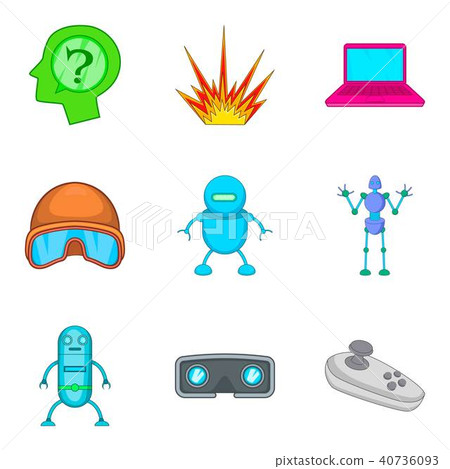 Video showing icons set, cartoon style Video showing icons set, cartoon style 40736093