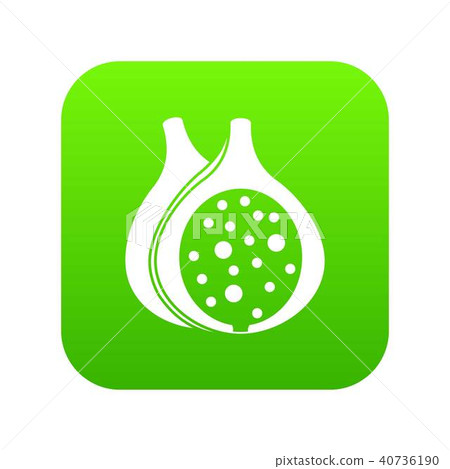 Fig fruit icon digital green 40736190