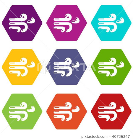 Wind icons set 9 vector Wind icons set 9 vector 40736247