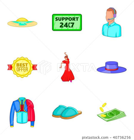 Admission icons set, cartoon style 40736256