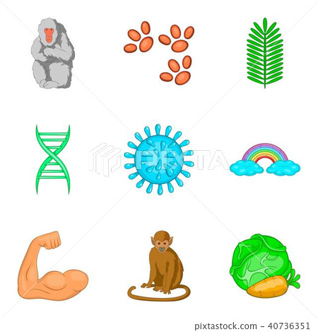 Tropical animal icons set, cartoon style 40736351