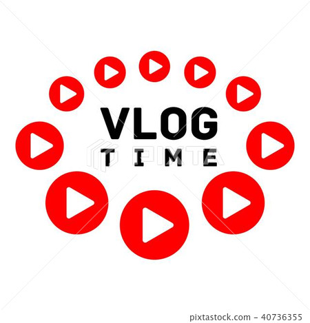 Vlog time logo, flat style Vlog time logo, flat style 40736355