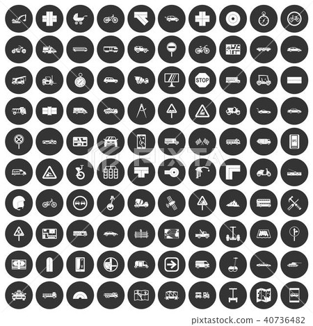 100 location icons set black circle 100 location icons set black circle 40736482