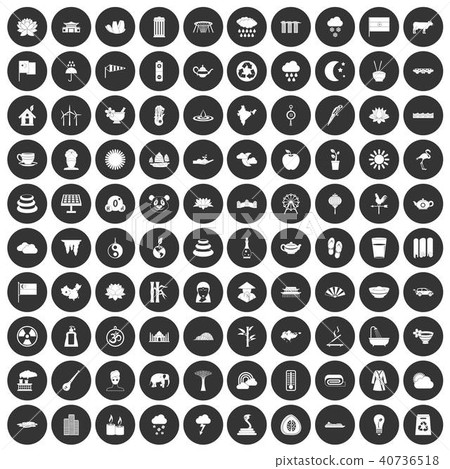 100 lotus icons set black circle 100 lotus icons set black circle 40736518