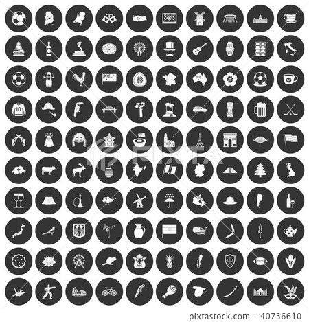 100 map icons set black circle 100 map icons set black circle 40736610