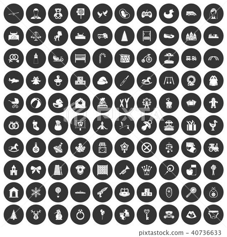 100 baby icons set black circle 100 baby icons set black circle 40736633