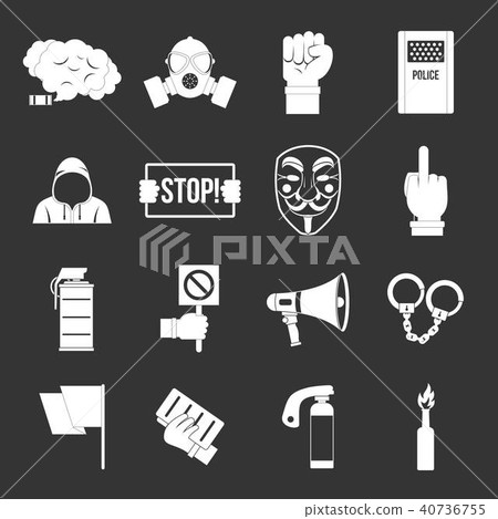 Protest icons set grey vector - Stock Illustration [40736755] - PIXTA