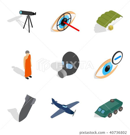 Craft production icons set, isometric style Craft production icons set, isometric style 40736802