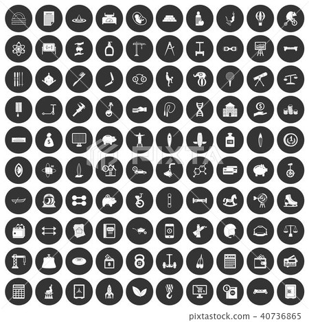 100 balance icons set black circle 100 balance icons set black circle 40736865