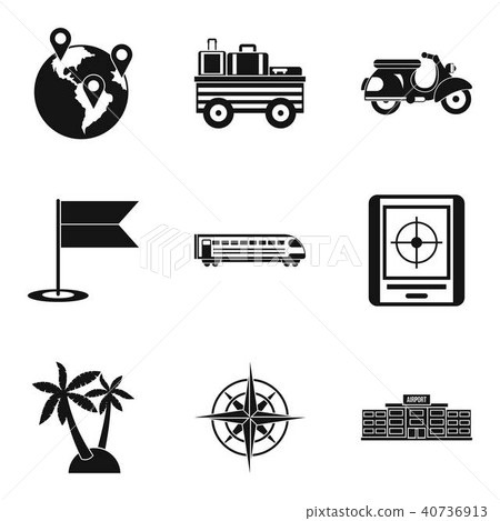 Expedition icons set, simple style 40736913