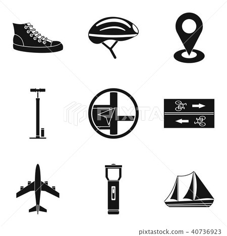 Trek icons set, simple style 40736923