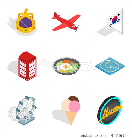 Withdrawal icons set, isometric style 40736954