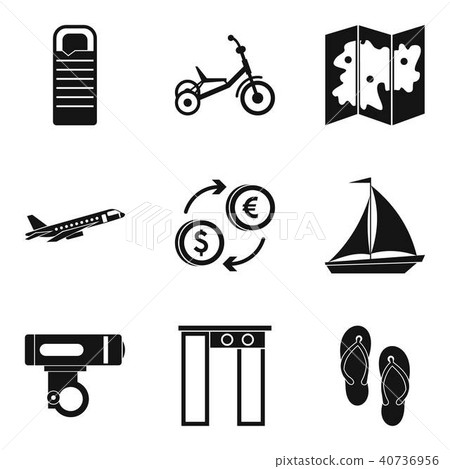Outing icons set, simple style 40736956