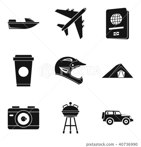 Sortie icons set, simple style 40736990