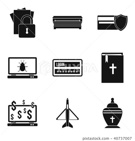 Damage icons set, simple style 40737007